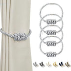 BEL AVENIR Magnetic Curtain Tiebacks 4 Pack Hand-Woven Curtain Ties by BELAVENIR