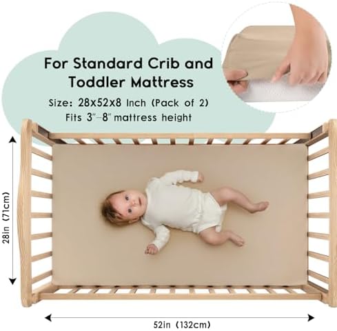 Yoofoss 2-Pack Baby Crib Sheets - Image 2