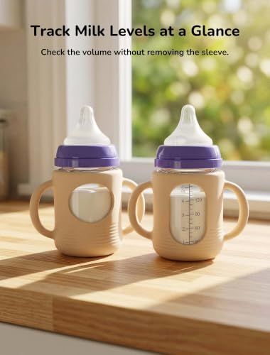 3-Pack Silicone Sleeves for New Lansinoh & Pigeon Glass Baby Bottle 5 oz - Image 6