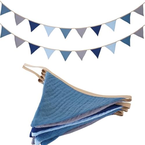 19.6ft Garland Triangle Banners, Pennant Banner Bunting Flags Fabric by Uorbmaio