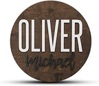 Custom Round Nursery Name Sign, Personalized Wooden Wall Plaque, Baby Shower - Image 2