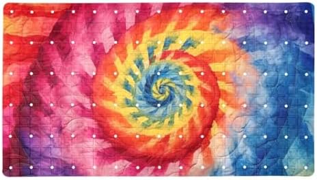 Shower Mat Non Slip 26.8 x 15.1 Inches, Tie Dye Bathtub Mat Shower Stall Mats by Anna+Cowper