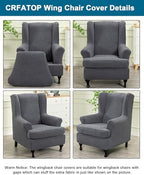 CRFATOP Wingback Chair Covers Wing Armchair Slipcovers - Image 2