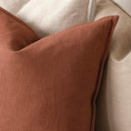 Foindtower Decorative Linen Lumbar Throw Pillow Covers 12x20 Rust Orange - Image 3