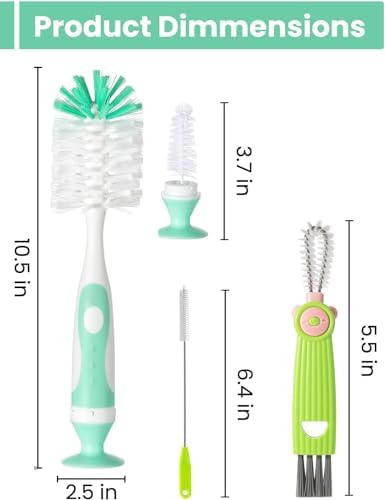 Ariseno 4-in-1 Baby Bottle Brush Set - Image 2