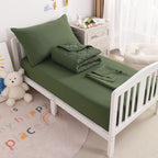 NTBAY Toddler Microfiber Bedding Set, 4 Piece, Olive Green by NTBAY
