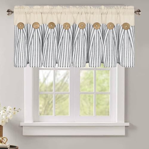ASPMIZ Farmhouse Cotton Linen Valances by ASPMIZ
