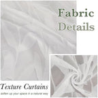 Lecloud Leia Ivory Sheer Curtains 72 Inches Long 2 Panels, Jacquard Texture - Image 4