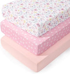 PHF 3 Pack Soft Butterfly Crib Sheets Fitted, Comfy Breathable Baby Sheets by PHF