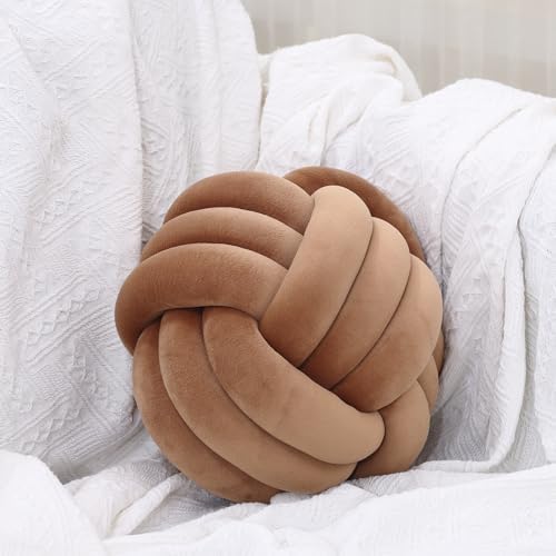 Petrella Coffee Brown Knot Pillow Ball, 8 Inch Decorative Pillow by Petrellatoy