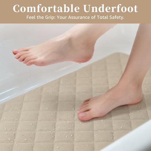 Yolife Bathtub Shower Mat Non Slip, Natural Rubber Bath Tub Floor Liner Mats - Image 6