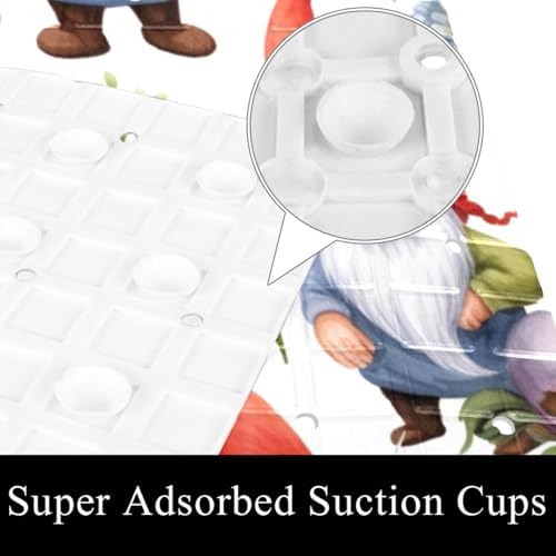 Shower Mat Non Slip 26.8 x 15.1 Inches, Gnomes and Flower Bathtub Mat Shower - Image 3