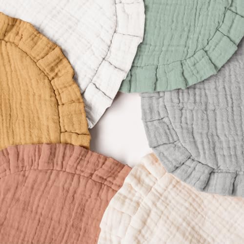 MairMore Muslin Baby Bibs, Ruffle Edge Drool Bibs - Image 6