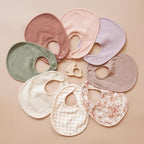 Konssy 8-Pack Muslin Baby Bibs, Adjustable Fit - Image 6