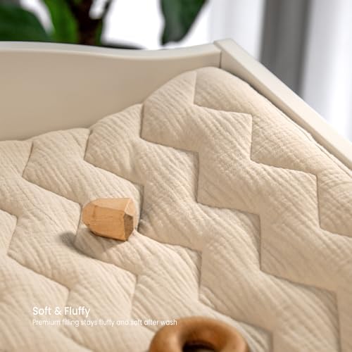 lulumoon Muslin Changing Pad Cover: Quilted Cotton Gentle on Baby's Skin - Image 4