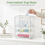 Reinforced Baby Bottle Organizer 3 Tier Baby Bottle Storage Organizer Clear - Image 2