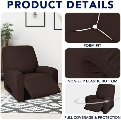 PureFit Waterproof Recliner Chair Cover Slipcovers - Image 4