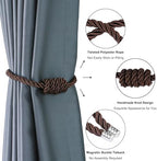 BEL AVENIR Magnetic Curtain Tiebacks 6 Pack Hand-Woven Curtain Ties - Image 4