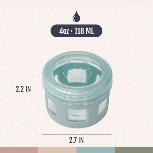 Ello Clean Start 4oz Glass Baby Food Storage Containers, 6 Pack, Sunny Shore - Image 5
