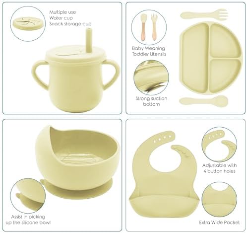 100% Silicone baby feeding set, BPA free Baby dishes set - Image 4