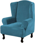 H.VERSAILTEX Wingback Chair Covers Velvet Plush Wing Chair Slipcover 1 Piece by HVERSAILTEX