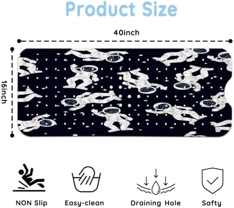 Bathtub Mats for Kids, 40 X 16 Inch Large Washable Bathtub Mat Non Slip for - Image 2