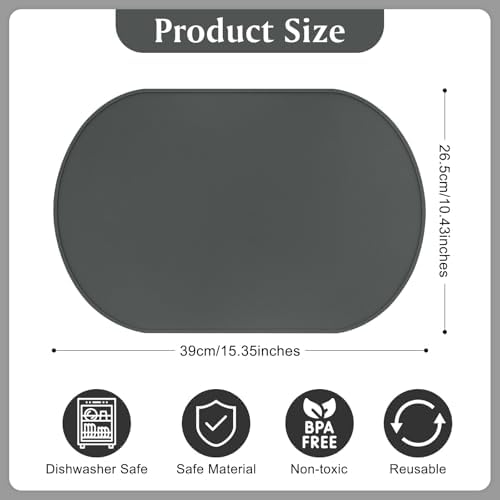 Silicone Placemat Set of 6, Heat Resistant Placemats - Image 2