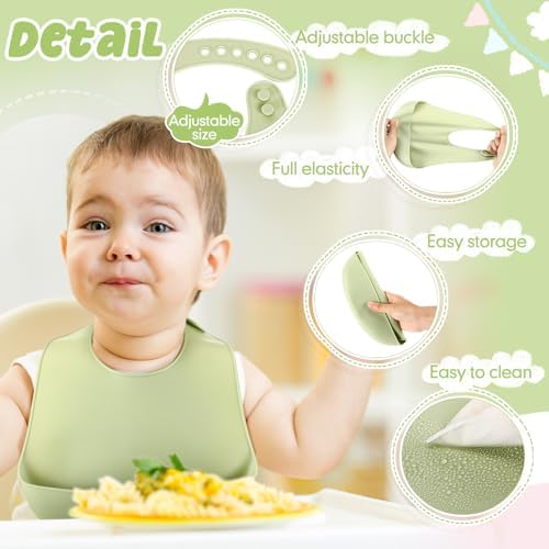 Mepase Silicone Bibs for Baby Waterproof Silicone Bib - Image 3