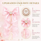 2 Pack Pink Bow Curtain Tiebacks - Image 7
