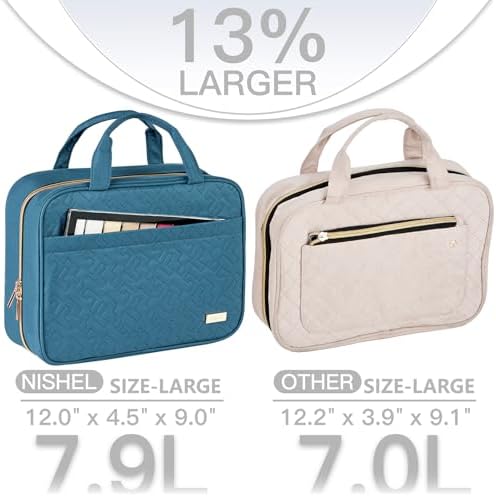 NISHEL Travel Toiletry Bag for women, Portable Hanging makeup Organizer - Image 3