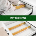 VaeFae 6-Pack Adjustable Bamboo Drawer Dividers, Expandable Drawer Organizer - Image 5