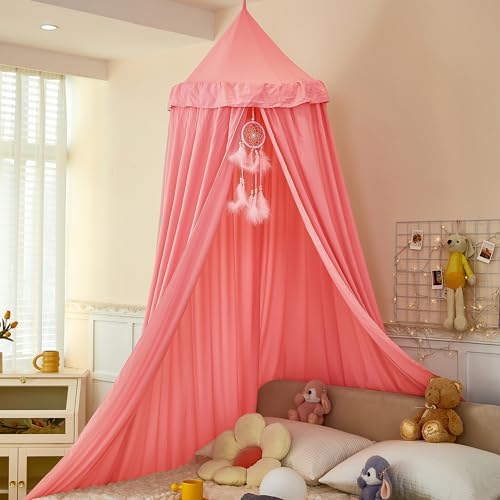Princess Bed Canopy for Kids, Soft and Durable Dreamy Mosquito Net Bedding by Dix-Rainbow