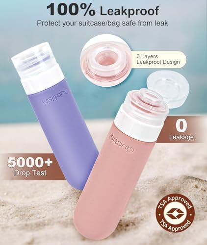 Quatish Travel Bottle for Toiletries 6 Pack, Original Patented Leakproof 3oz - Image 2