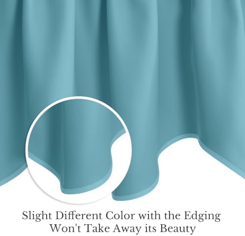 NICETOWN Teal Blue Blackout Window Curtain Valance - Image 4