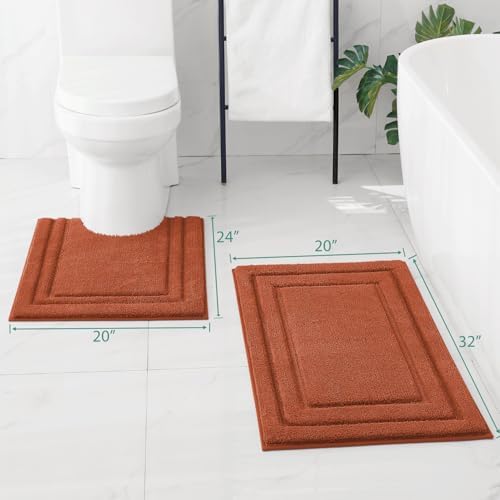 HOMEIDEAS Bathroom Rugs Sets 2 Piece, Super Soft and Absorbent Non Slip - Image 2