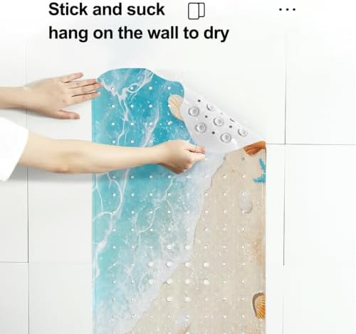 LNOND Summer Beach Bathtub Mat Non Slip, 40 X 16 Inch Tub Mat - Image 5