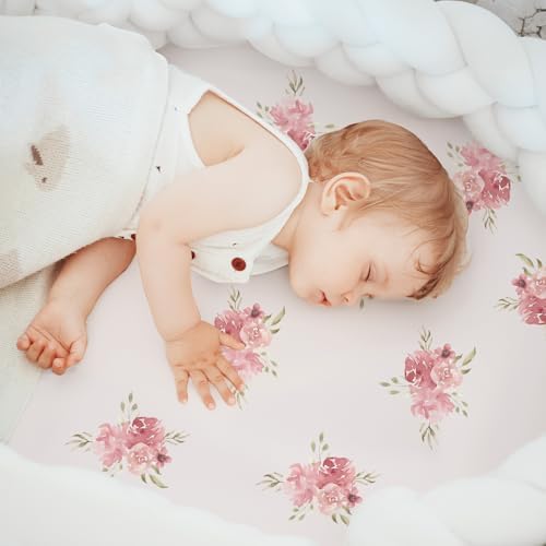 Baby Bassinet Sheets Girl Boy, 3 Pack Fitted Bassinet Sheet - Image 6