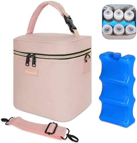 Mancro Breastmilk Cooler Bag, Baby Bottle Bag Fits 6 Bottles Up to 9 Ounce by Mancro
