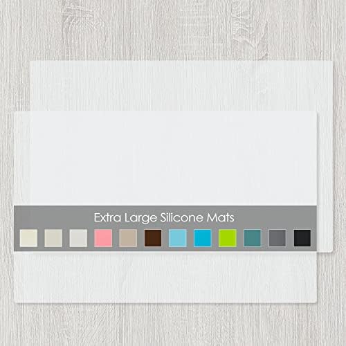 2 Pack Oversize Silicone Table Mats, Silicone Placemat Set of 2 by QPIXDIGITAL