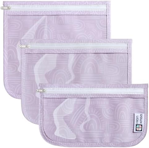 HIONXMGA Set of 3 Clear Travel Toiletry Bag, TSA Approved, Quart Size S/M/L by HIONXMGA