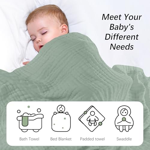 SWEET DOLPHIN Muslin Baby Bath Towels Blanket - Image 5