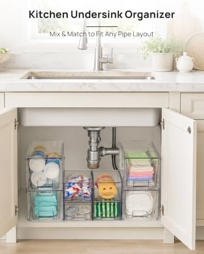 Vtopmart 8 Pack Clear Pull-Out Under Sink Organizer Set - Image 5