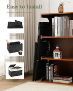 SETVSON Storage Basket with Lid PE Rattan Woven Storage Bins, 65L Black - Image 4