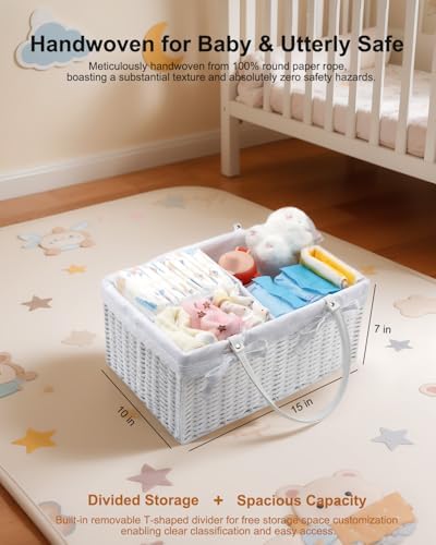 Large Baby Diaper Caddy Basket - Image 2