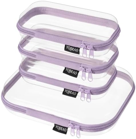 YQBRAO 4-Piece Clear Hard Shell Zipper Case Set, 1M 3S by Unknown