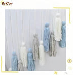 DrCor Dusty Blue Boho Macrame Garland Wall Hanging Decor - Image 6