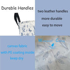 62L Blue Floral Butterfly Waterproof Laundry Hamper - Image 3