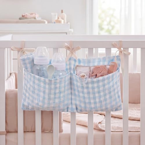 Gingham Crib Hanging Organizer Gingham Diaper Bag Organizer Playpen Organizers by Unknown