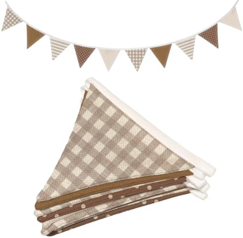 Toddler Boy Room Decor Fabric Garland, Neutral Boho Wall Hanging Pennant Banner by Unknown
