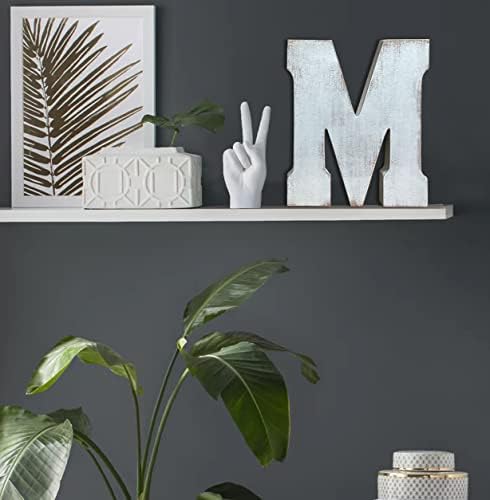 Large Wood Letter Distressed White Wash Alphabet Wall Décor Monogram Letter - Image 5